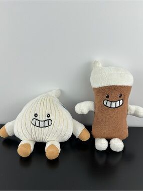 Wrigley's Rare Excel Gum Mascot Coffee & Garlic 6" White Brown Tan Plush